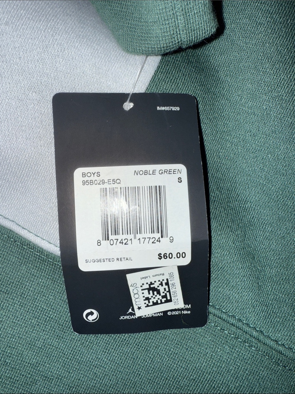 Jordan Kids Green Hoodie with Yellow Jumpman Accent - Picture 2 of 3